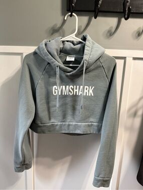 Gymshark Cropped Hoodie in Sage Green